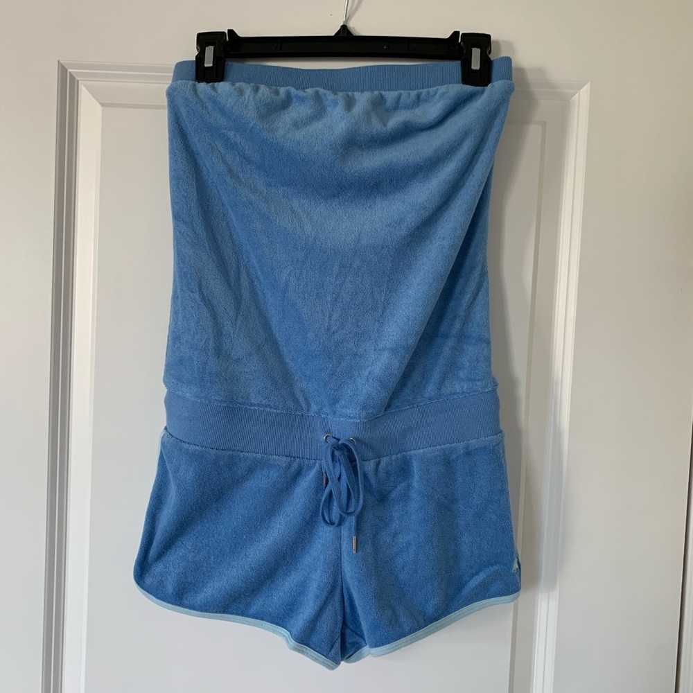 Express Blue Towel Terry Romper